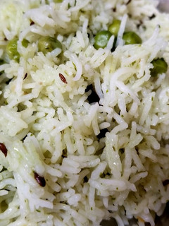 A picture of Matar pulao.