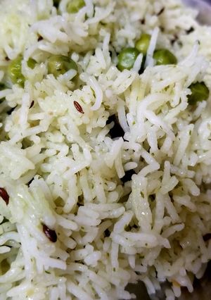 A picture of Matar pulao.