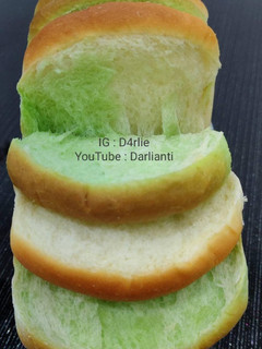 Foto resep Resep roti sisir kombinasi pandan plain berserat panjang