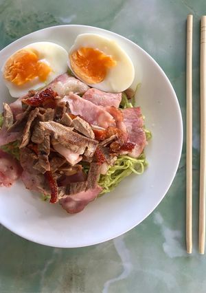 รูปของ บะหมี่หยกแห้งเบคอนเป็ด 🍜🥓