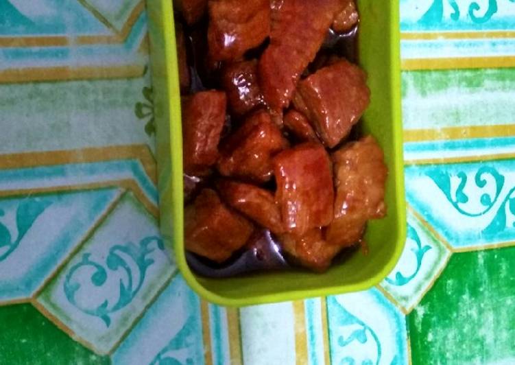Daging teriyaki simpel bekal anak anak