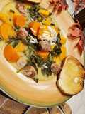 Autumn Sweet Potato Chowder with Kale and Sausage