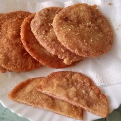 A picture of Ham katsu - deep fried Ham.