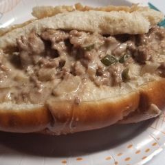A picture of Philly cheesesteak.
