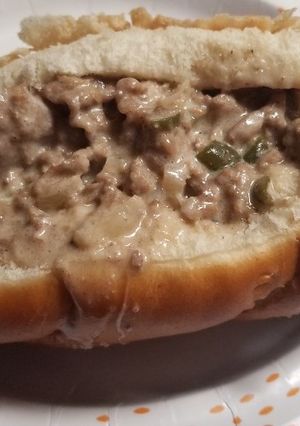 A picture of Philly cheesesteak.