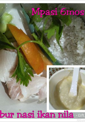Foto resep Mpasi 6mos - Bubur nasi ikan nila