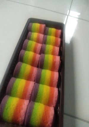 Foto resep Mini Rainbow Roll Cake