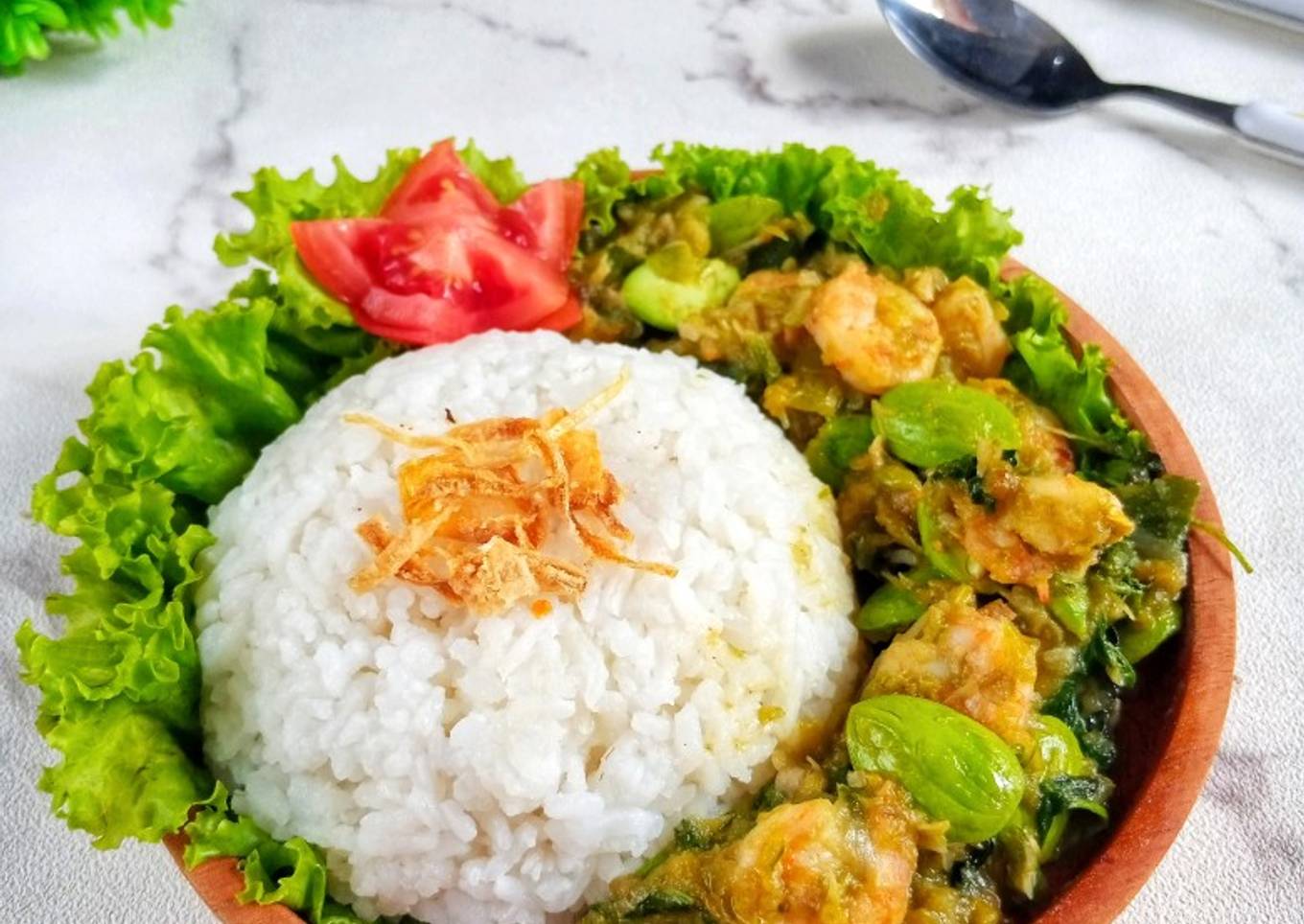 Nasi Sambal Ijo (Udang,Pete,Kemangi)