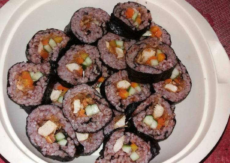 Sushi red rice ala efa