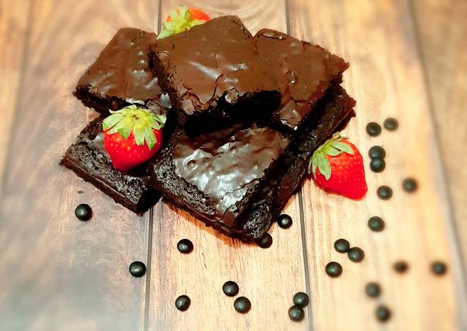 Resep Shiny Fudgy Brownies Nyoklat Banget Oleh Kitchencode Meimei