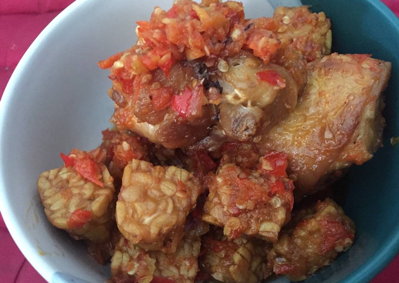 Sambal ayam tempe balado