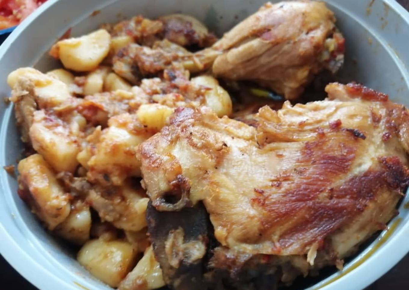 Pollo asado a la provenzal