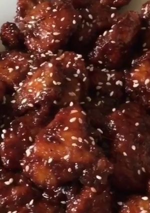 صورة لوصفة دجاج كوري حار حلو🔥🔥