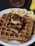Banana nutella whole wheat waffles