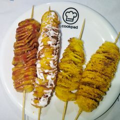 A picture of Cheese,Pepper And Salt,Chilli Garlic and Mayo Potato Tornadoes.