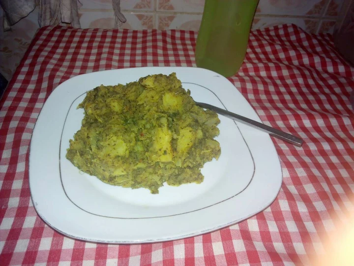 Easy Way Make Sweet potato porriage with bitter leaf,curry leaf and scent leaf the  Makes Drooling Can spoil the tongue