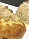 🍗Milanesas de pollo en salsa de limón y hongos con arroz pilaf