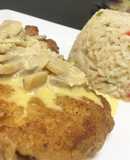 🍗Milanesas de pollo en salsa de limón y hongos con arroz pilaf