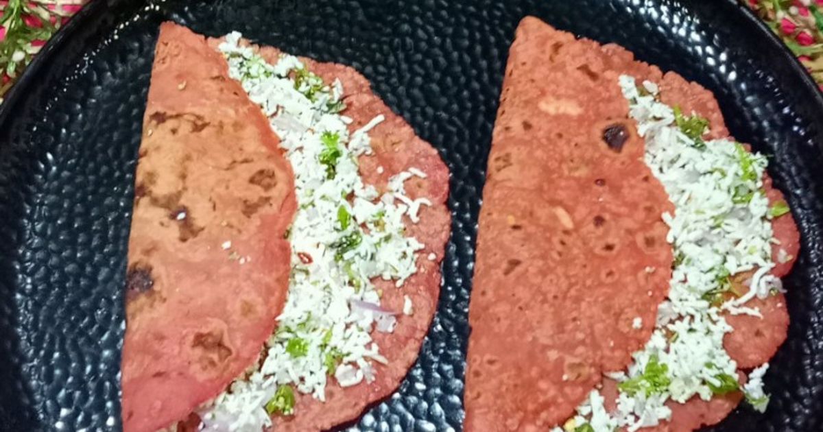 Rice Flour Beetroot Paratha Stuffed With Paneer Mixture Recipe by Rita ...