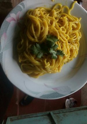 A picture of Cheese spaghetti.