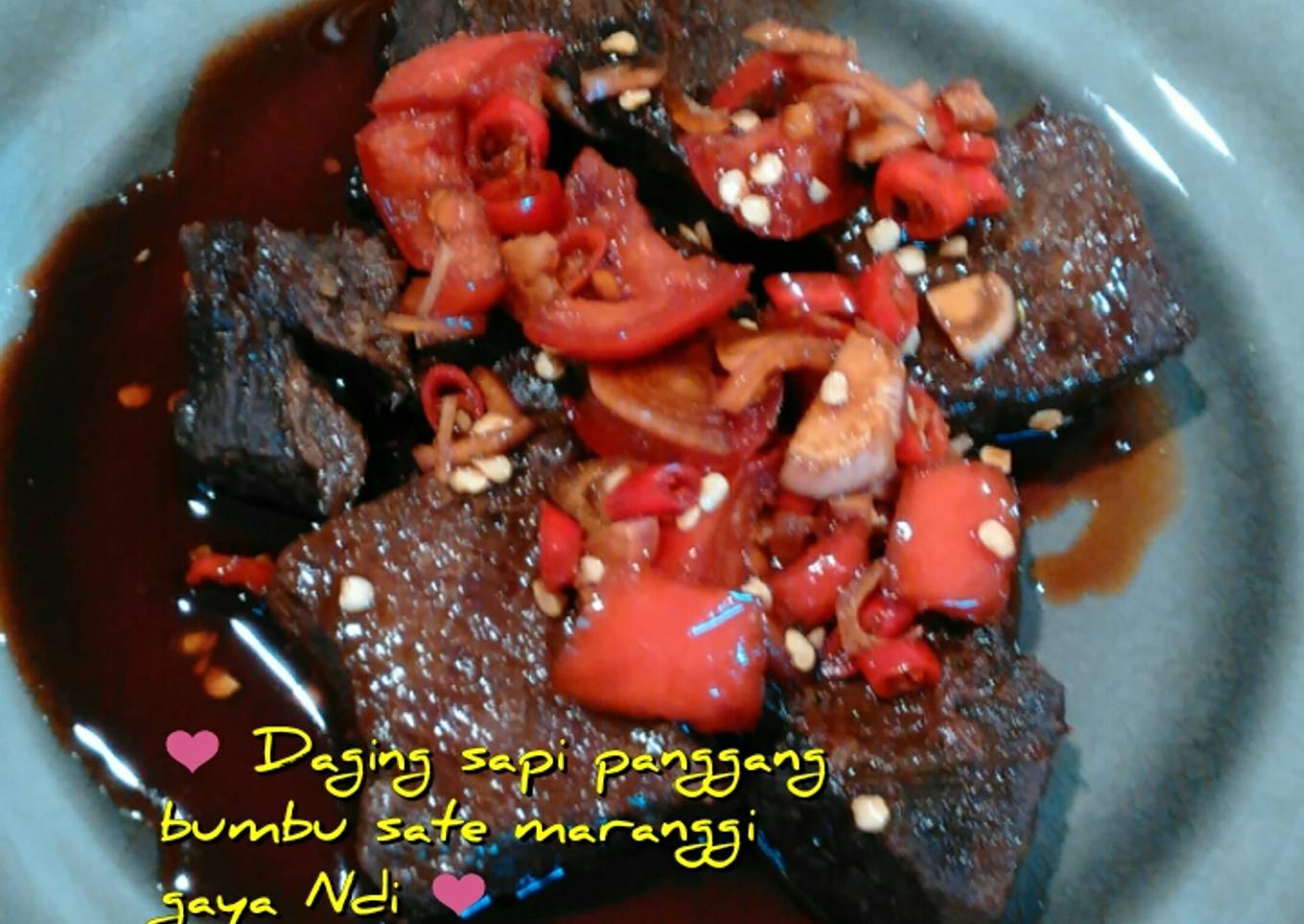 Daging Sapi Panggang Bumbu Sate Maranggi Gaya Ndi