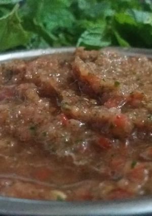 A picture of Pudina chutney.