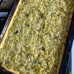 A picture of Tarta de Puerro/ Leek Quiche.
