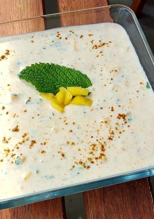 A picture of Mango mint raita.