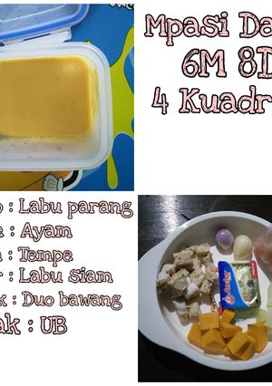Foto resep Mpasi David 6M 8D, 4 kuadran (Labu ayam)