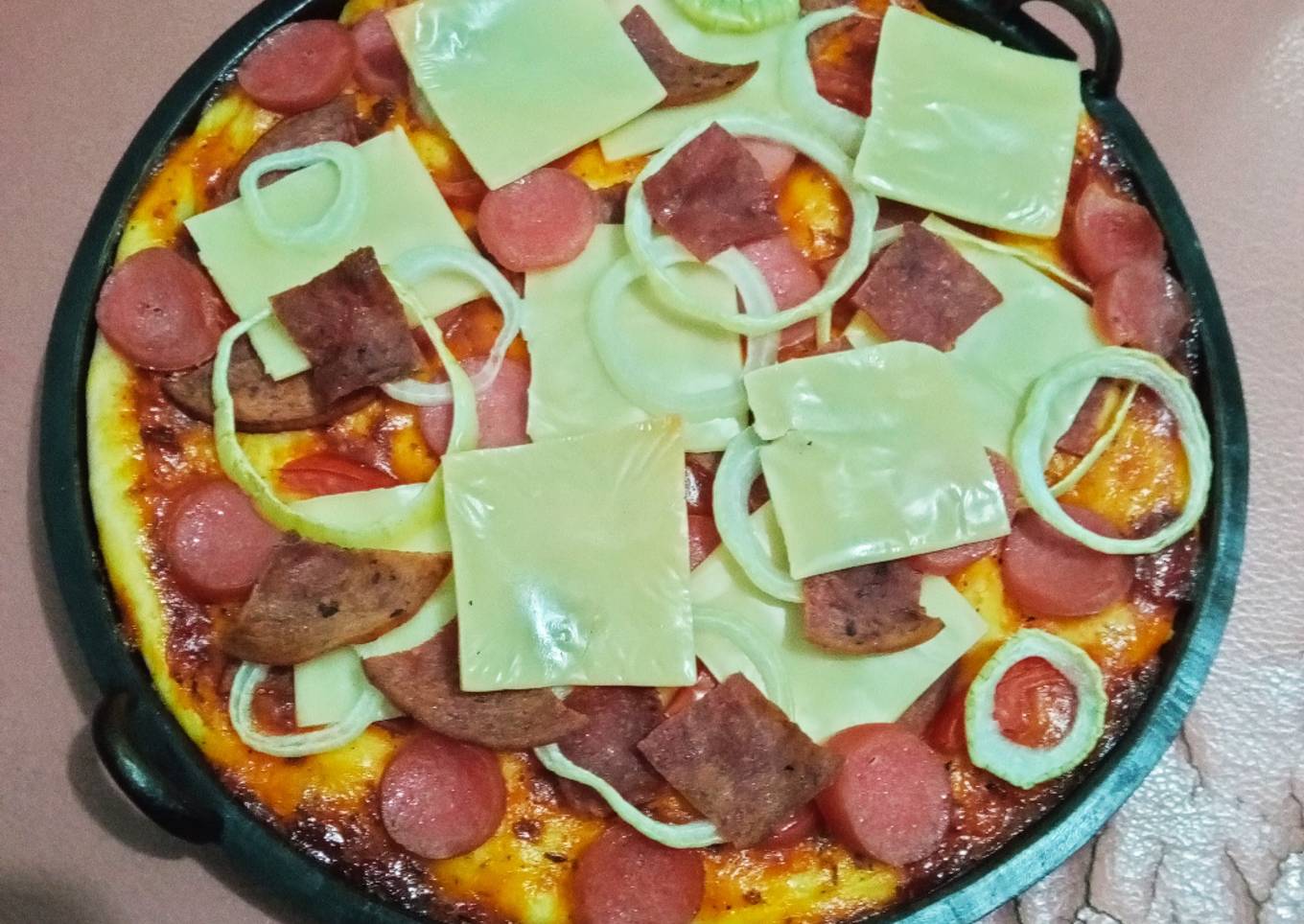 Pizza no knead (tanpa ulen)