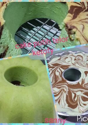 Foto resep Bolu pandan marble putih telor ketofy