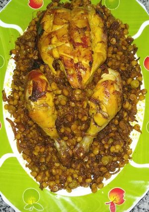 عکسی از دستور مرغ شکم پر در فر