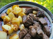 A picture of rib eye steak strips recipe