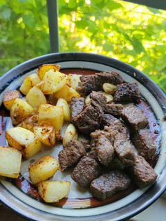 A picture of Steak Bites with Pan Fried Potatoes.