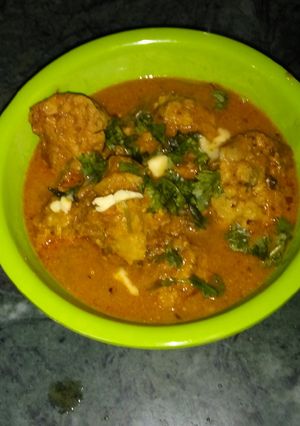 A picture of Gatte Ki Sabji.