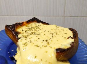 Una foto de Fondeau de queso y calabaza