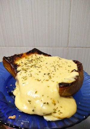 Una foto de Fondeau de queso y calabaza