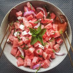 Water melon salad A picture of Water melon salad.