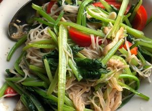 Hình của món Bún xào chay.