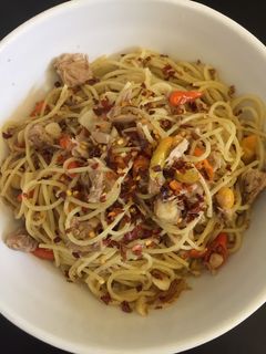 Foto resep Spicy Tuna Aglio Olio