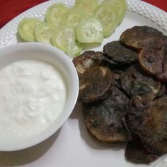 Kuttu potatoes fritters A picture of Kuttu potatoes fritters.