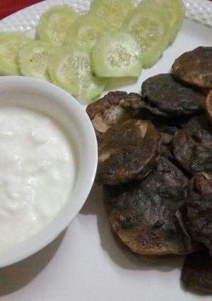 A picture of Kuttu potatoes fritters.