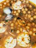Garbanzos con langostinos