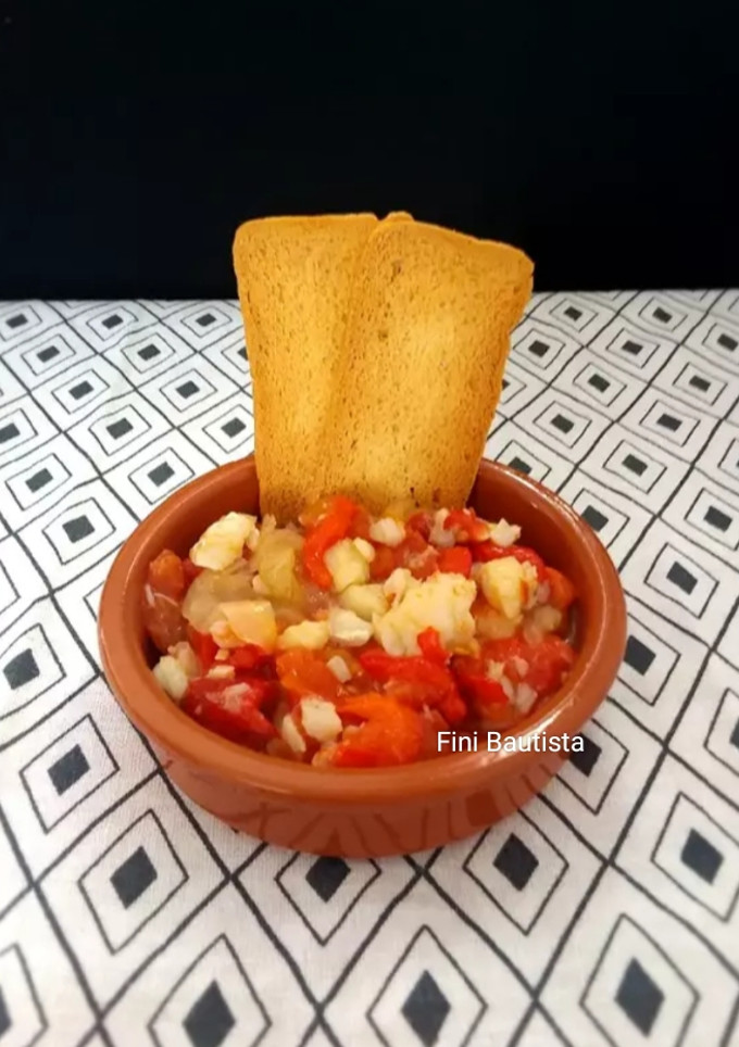 Una foto de Ensalada de pimientos y bacalao