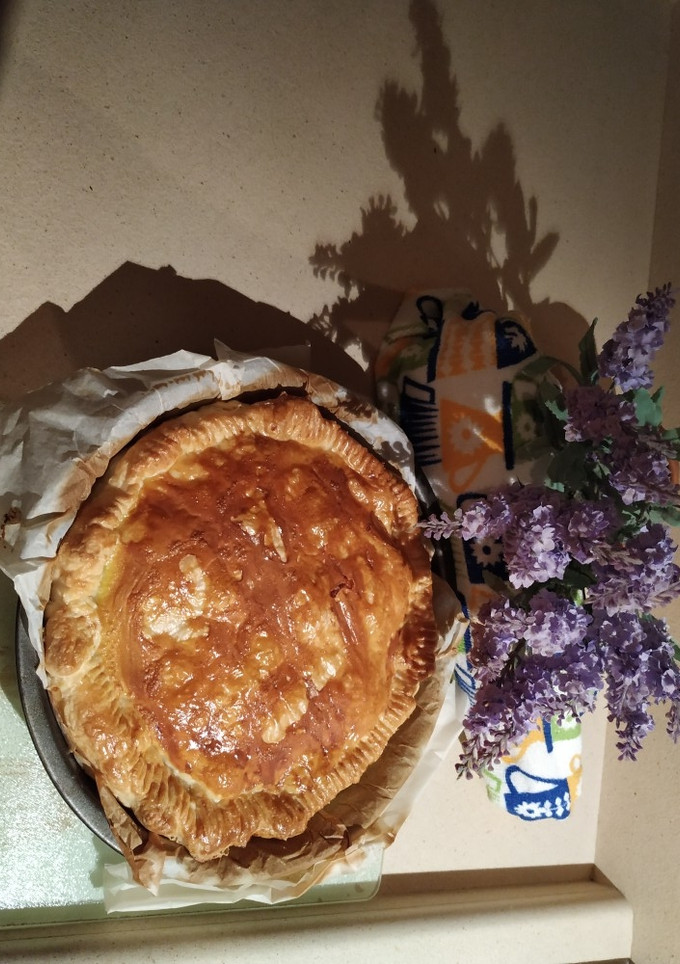 Una foto de Pastel de puerro y bacon