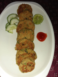 A picture of Chickpea rissoles #mashujaarecipe.