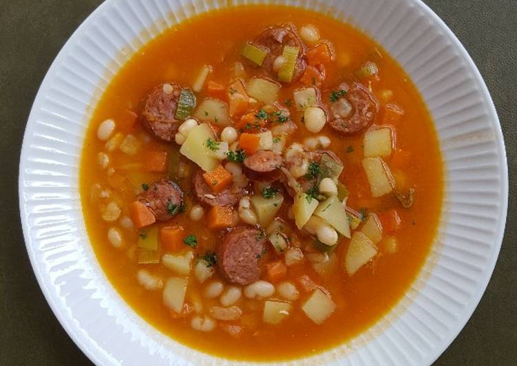 Cara mudah mengolah Sup kacang ala minestrone, Lezat Sekali