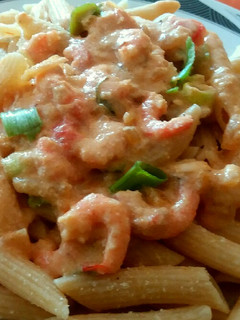 Una foto de Pasta con camarones