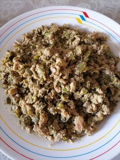Una foto de Huevos revueltos con pavo y habas (Thermomix-TM6)