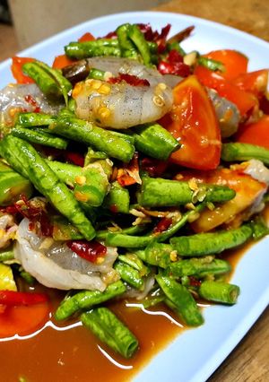 รูปของ ตำกุ้งสด ถั่วฝักยาว